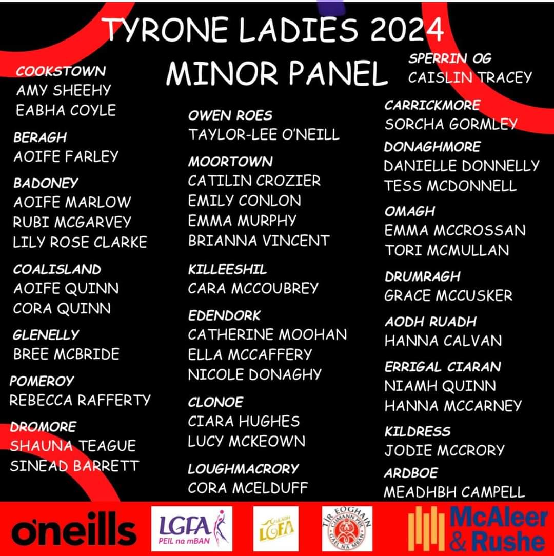 We would like to congratulate Shauna Teague and Sinead Barrett on making the Tyrone U18 Minor team 👏🏻