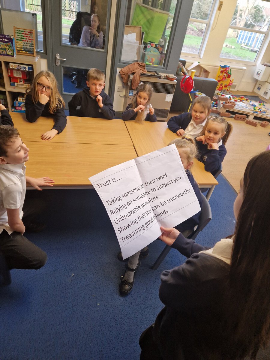 MissHuntBPCA's tweet photo. Parliament today at Berrow was all about trust, our value for the term. We talked about how important it is in all the relationships we have. We practised trust falls and talked about the meaning of trust https://t.co/vjZRanIZPh