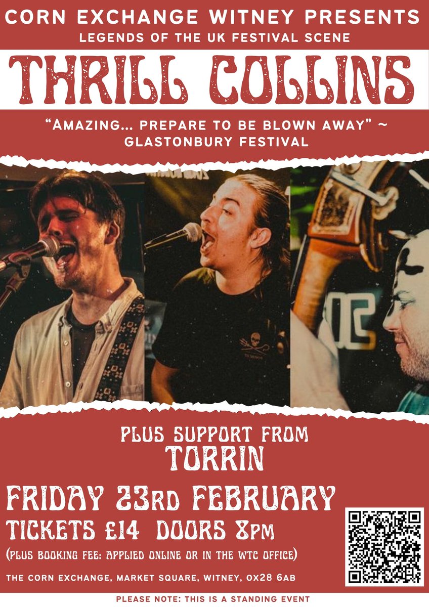 NEW SHOW ANNOUNCMENT! 📷 Skiffle pop trio and born entertainers, Thrill Collins return to The Corn Exchange on Friday 23rd February, with unique upbeat renditions of pop / garage classics! Tickets available NOW: eventbrite.com/e/thrill-colli…