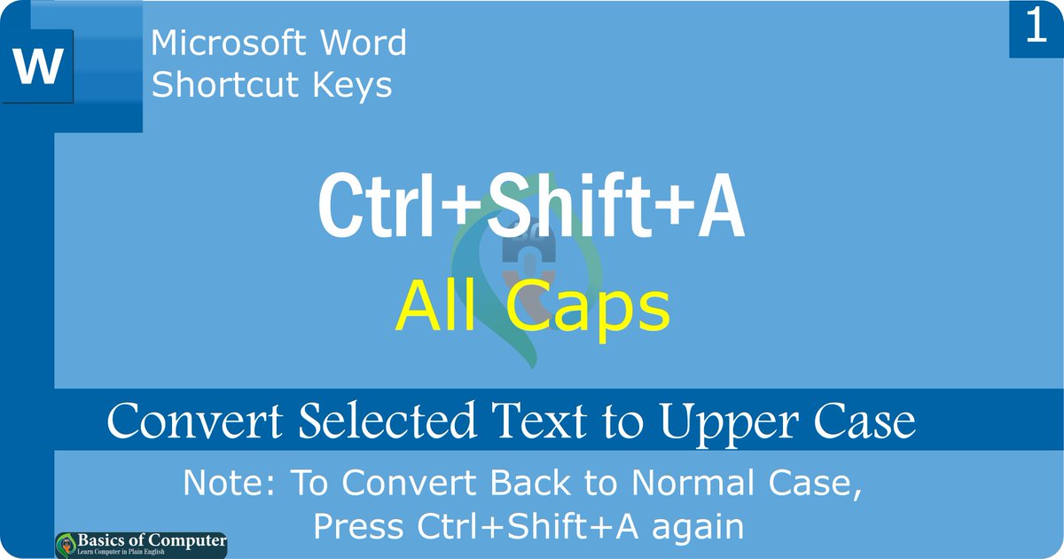 basicscomp's tweet image. 🔠 Unleash the power of text transformation with a simple shortcut! 🚀 Press Ctrl+Shift+A to convert your text to ALL CAPS effortlessly.
Pro Tip: Hit the shortcut again to revert to normal case. 💻✨ #TextTransformation #Shortcuts #TechTips