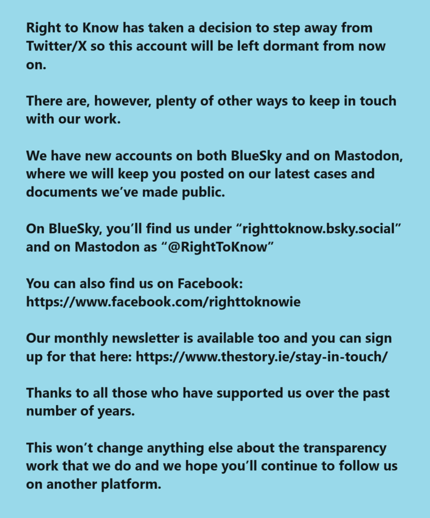 An announcement from us and <a href="/Thestoryie/">The Story</a> on our decision to step away from Twitter/X for now.