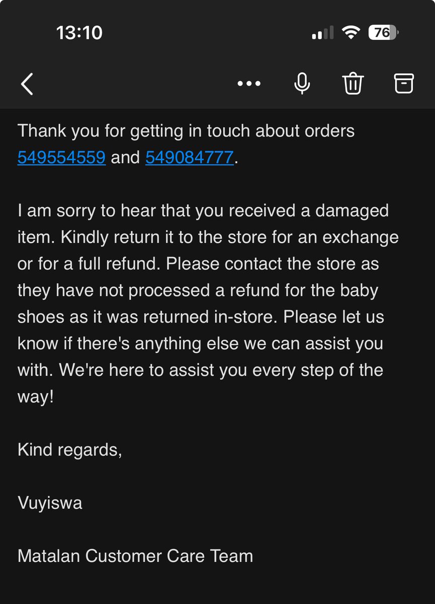 SallyRangers's tweet photo. @Matalan I already have contacted you privately with my order number and despite me saying I’ve tried calling the store multiple times with no answer I received the below unhelpful response: https://t.co/zUn3Rt28BD