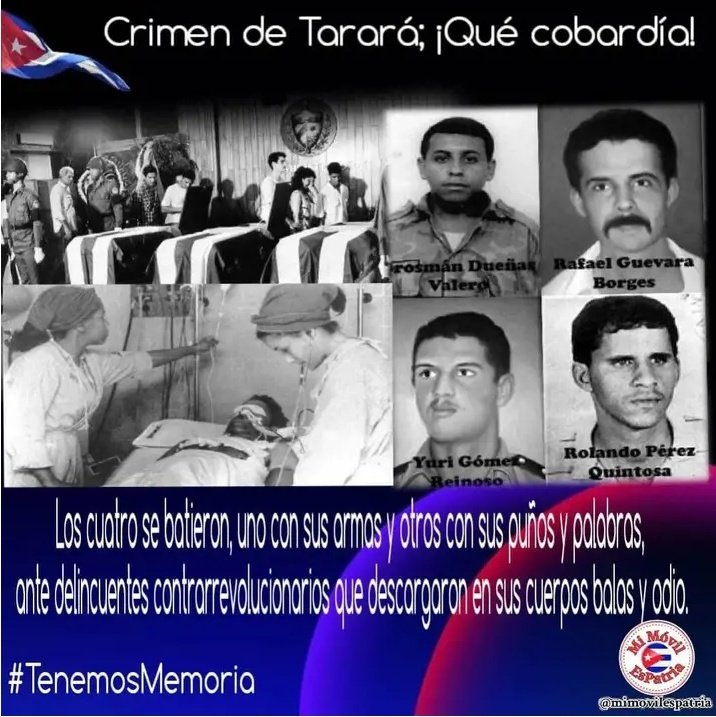 VictoriaE861802's tweet photo. Hoy 9 de enero se cumplen 32 años del horrendo crimen de Tarará, que costó la vida a cuatro jóvenes que cumplían con su deber.
Los asesinos actuaron motivados por la política hostil de EEUU contra #Cuba y su estímulo a la emigración ilegal.
#TenemosMemoria

@agnes_becerra https://t.co/0P5Vm8TZFI