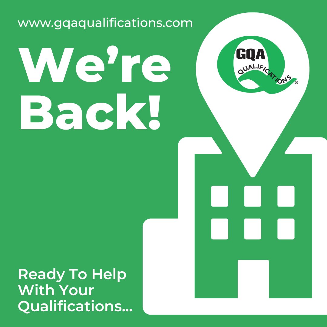 📃 We’re back and ready to help with your qualification needs! 📃

The team here in the GQA Office are back after some well-deserved time off and are ready to help you with accredited training programmes and qualifications.

gqaqualifications.com

#GQAQualifications #BigGreenQ