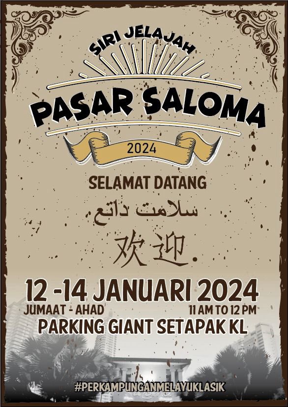 _friedciken's tweet photo. Weekend ni ada Pasar Saloma kat Setapak! Peniaga semua pakai baju klasik so wear your baju melayu, kebaya &amp; baju kurung

We can pretend like it’s the 60s ✨ https://t.co/LeyKdQ5DYo