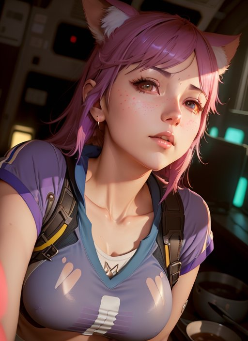 0xAnna1's tweet photo. Cat Girl #AIart #AIArtwork https://t.co/Y6IuV0r65S