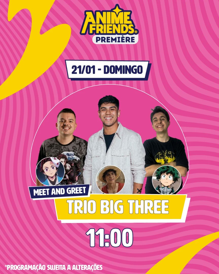 animefriends's tweet photo. 🚨 !!ATENÇÃO!! 🚨

Fiquem ligados nos novos horários do Meet and Greet de cada artista! Além disso, estamos informando que, devido a questões internas, o local do Meet também mudou. Agora, tudo está concentrado no Hakka Plaza, para melhor acesso!

#afpremiere #animefriends https://t.co/SG9lXhLEYy