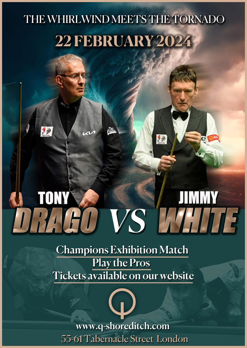 Really looking forward to this one with my old mate Tony Drago. Be great to see you all there
