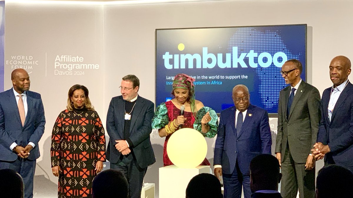 Exciting!  #timbuktoo launched at special session of ⁦⁦@wef⁩ World Economic Forum in Davos in presence of ⁦@PaulKagame⁩ ⁦@NAkufoAddo⁩ @ASteiner⁩ ⁦@ahunnaeziakonwa⁩ ⁦@MeneWamkele⁩ ⁦@JamesManyika⁩ #timbuktooDavos