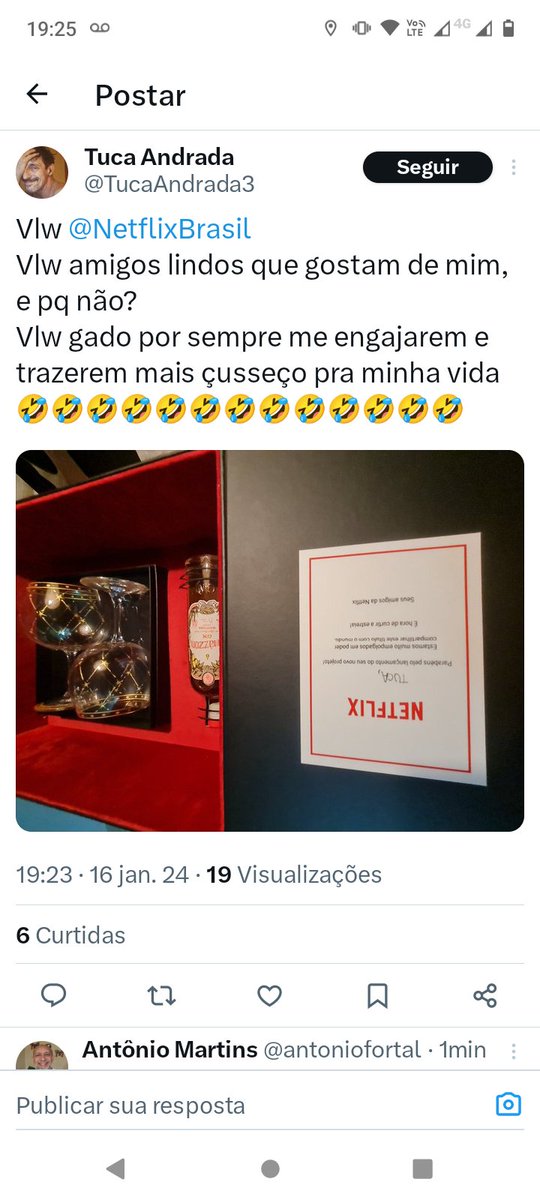 Então <a href="/NetflixBrasil/">Netflix Brasil</a> está apoiando esse lixo humano e atorzinho de quinta categoria, terei prazer em cancelar a Netflix da minha casa. Ainda mais agora q apoia um projeto ridículo desse sujeitinho debochado.
