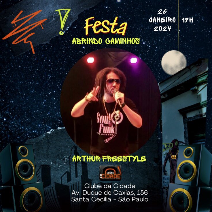 Arthurfreestyle's tweet photo. Salve Galera! 🙌🏽🔥
Dia 26/01 sexta-feira à partir das 19h tem “Show Arthur Freestyle” no “Clube da Cidade” no Centro de São Paulo, chega com nós pra curtir a “Festa Abrindo Caminhos” que vai ser top! Tamojunto! 🎤

#arthurfreestyle #clubedacidade #show #hiphop #rap #mcs #djs #som https://t.co/t2XKgIQhVc
