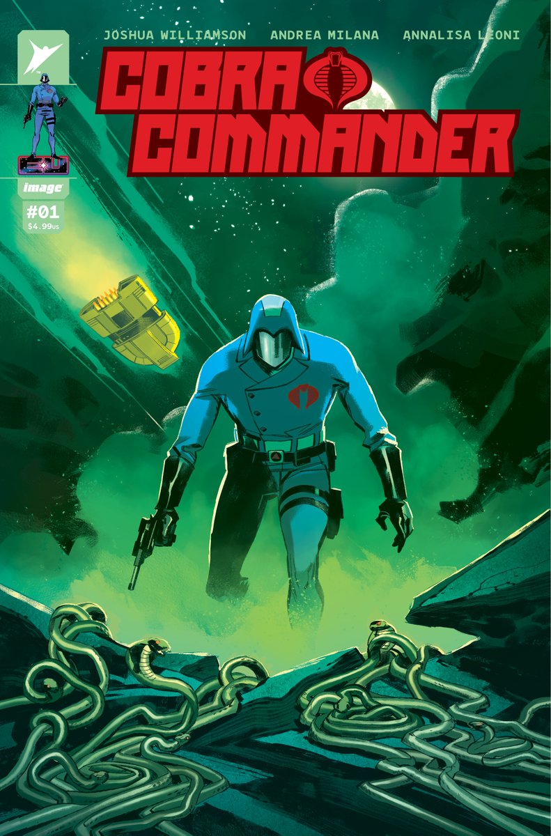 Williamson_Josh's tweet image. Born to rule, destined to conquer - the rise of Cobra starts TODAY.

The first issue of COBRA COMMANDER from me, @AndreaMilanaArt &amp;amp; @LeoniAnnaLisa86 is now available in stores, and the @Skybound Energon Universe will never be the same after this!