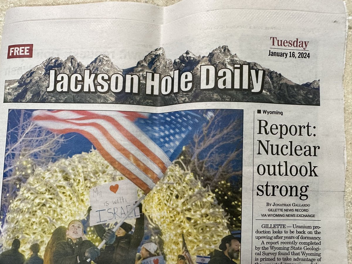 Nuclear on the front page of the Jackson Hole Daily! #nuclearenergy