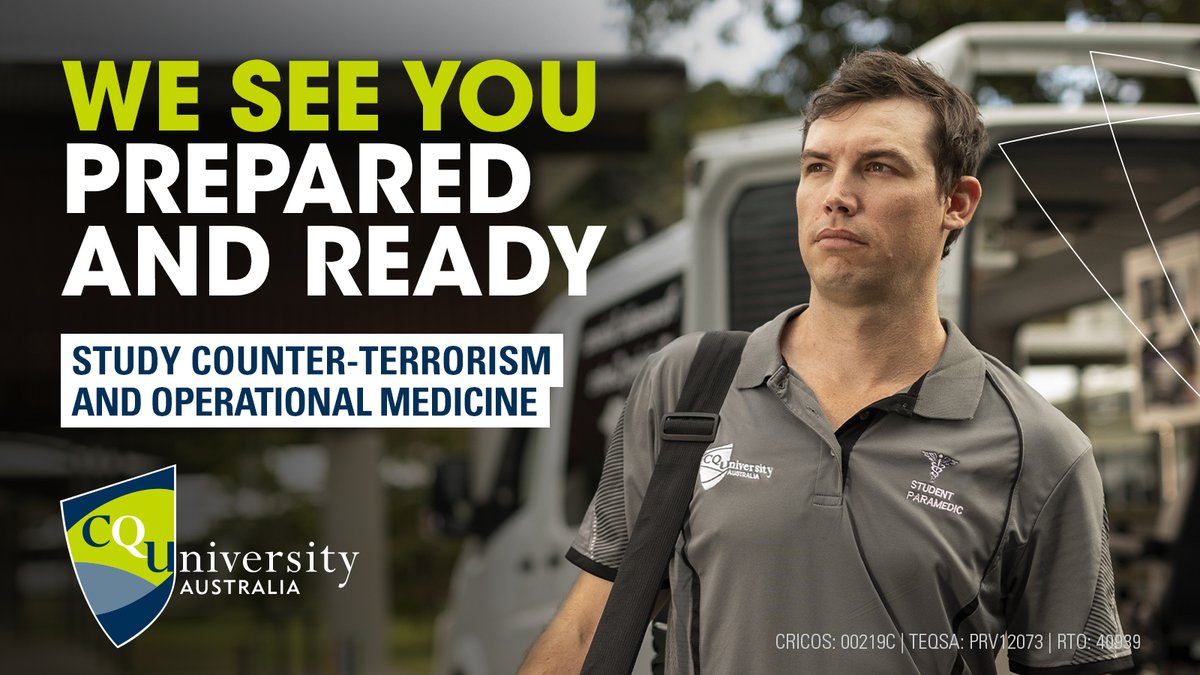 Take the next step in your career with a CQUniversity postgrad degree in Counter-Terrorism and Operational Medicine. Apply now to start in March and benefit from the flexibility to study online. Learn more: bit.ly/41QkXBU