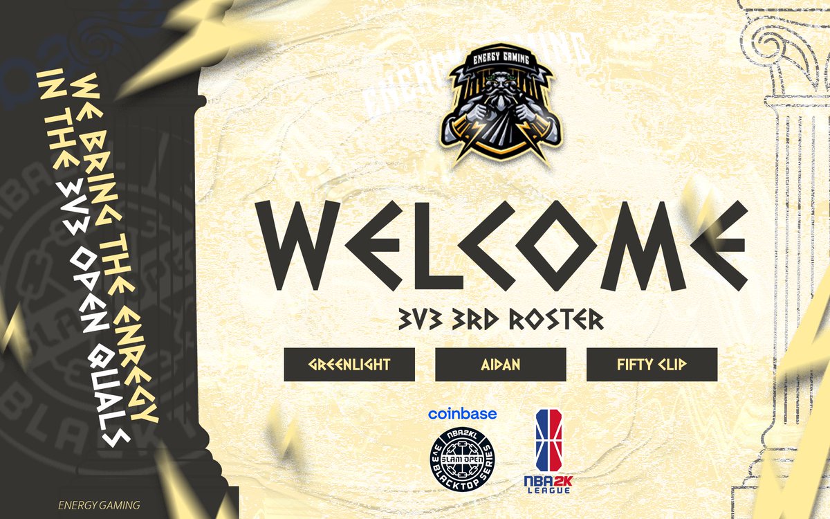 Energy Gaming⚡️ (@energyghq) on Twitter photo We bring you our final roster representing us in the upcoming <a href="/NBA2KLeague/">NBA 2K League</a> 3v3 Coin Base Open Qualifiers⚡️
<a href="/DylanMSanderson/">cam ward save us</a>
<a href="/Aido2k/">OLD ACCOUNT!!! Dm new one Aido_x</a>
<a href="/FiftyClipp/">Jayden</a>
GFX Credit: <a href="/therealtirtis/">Tirtis | 𝖎𝕭𝖆𝖑𝖑 🇬🇷</a>
#BringTheEnergyBack⚡️
<a href="/WRproamleague/">WR Pro-Am League</a> <a href="/UnifiedProAm/">Unified Pro-Am Association</a> <a href="/HOFLeague2K/">HOF League</a> <a href="/2kCompGames/">Jelani Mitchell</a> <a href="/youFamousEnough/">2KL</a> <a href="/GrizxK/">SMG Grizx</a> We bring you our final roster representing us in the upcoming <a href="/NBA2KLeague/">NBA 2K League</a> 3v3 Coin Base Open Qualifiers⚡️
<a href="/DylanMSanderson/">cam ward save us</a>
<a href="/Aido2k/">OLD ACCOUNT!!! Dm new one Aido_x</a>
<a href="/FiftyClipp/">Jayden</a>
GFX Credit: <a href="/therealtirtis/">Tirtis | 𝖎𝕭𝖆𝖑𝖑 🇬🇷</a>
#BringTheEnergyBack⚡️
<a href="/WRproamleague/">WR Pro-Am League</a> <a href="/UnifiedProAm/">Unified Pro-Am Association</a> <a href="/HOFLeague2K/">HOF League</a> <a href="/2kCompGames/">Jelani Mitchell</a> <a href="/youFamousEnough/">2KL</a> <a href="/GrizxK/">SMG Grizx</a>