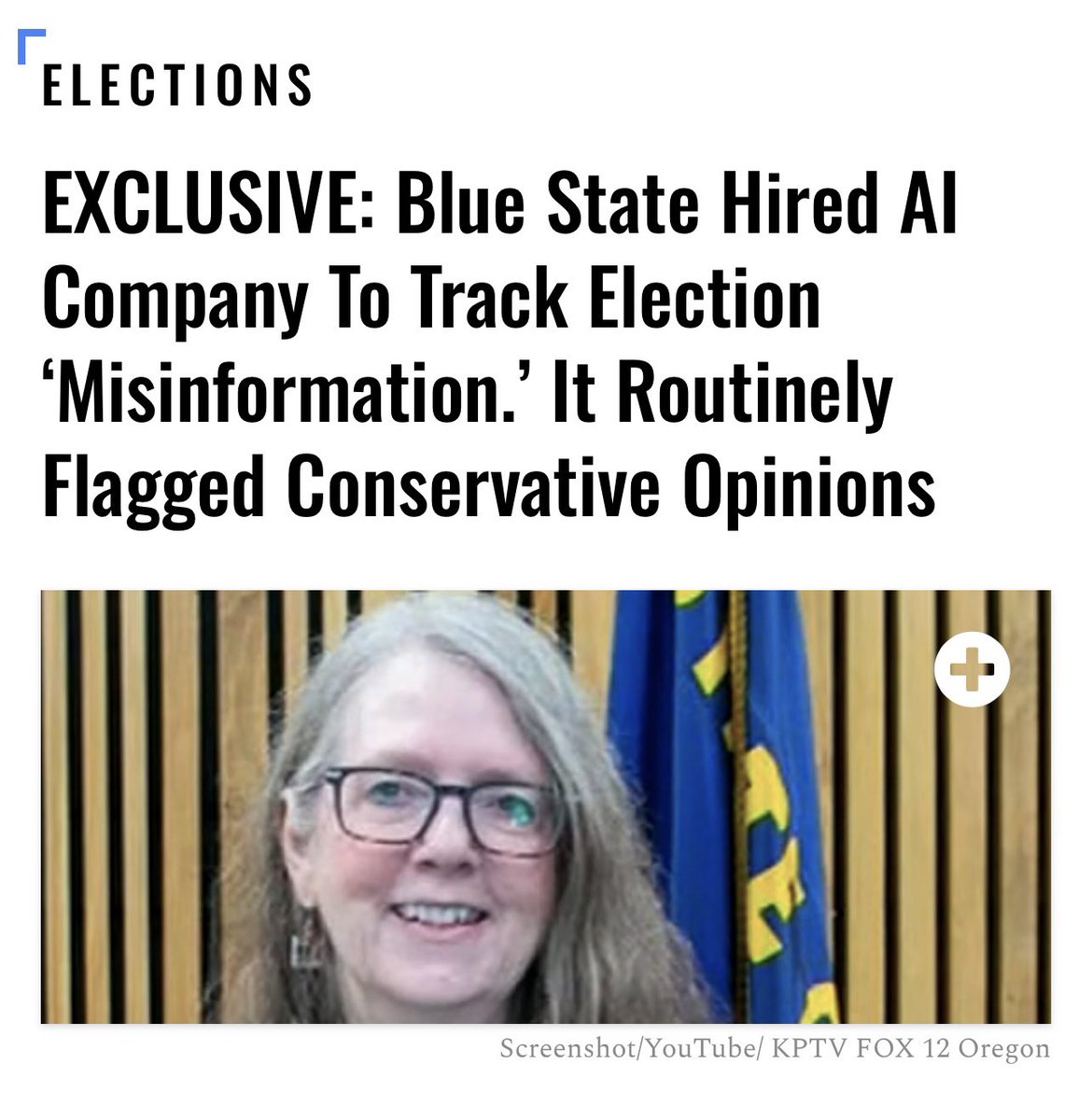 Real_EdDiehl's tweet photo. It’s not the role of the state to be the arbiter of truth and to suppress speech that they disagree with!
“The Secretary of State’s new contract solicitation details plans to send problematic posts to social media companies for removal on a “case-by-case basis.”
Oregonians expect the @OregonSOS to improve election transparency and integrity. Stifling debate only fuels more doubt and uncertainty about our elections.
Thank you, @JasonJournoDC and @DailyCaller for covering this story. #orpol
https://t.co/tgZt8mmGPu