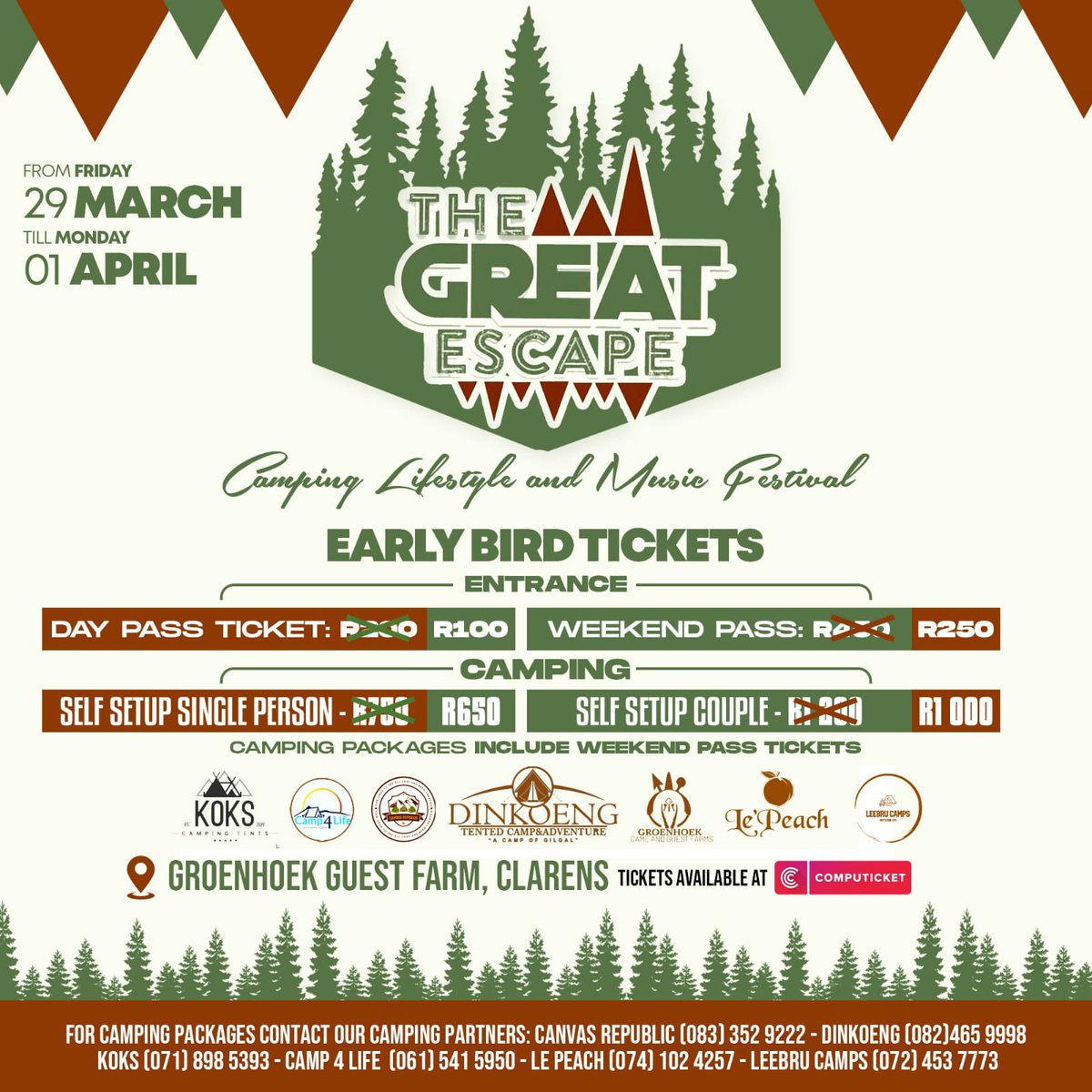 NhlapoRachel1's tweet photo. Early Bird Tickets Now Available on the The Great Escape website 

Grab your tickets now on the website and be part of an unforgettable experience at a special discounted rate. Limited early bird tickets available – don't miss out! 

Visit https://t.co/THKq88zRrl https://t.co/gMcC63AGH6