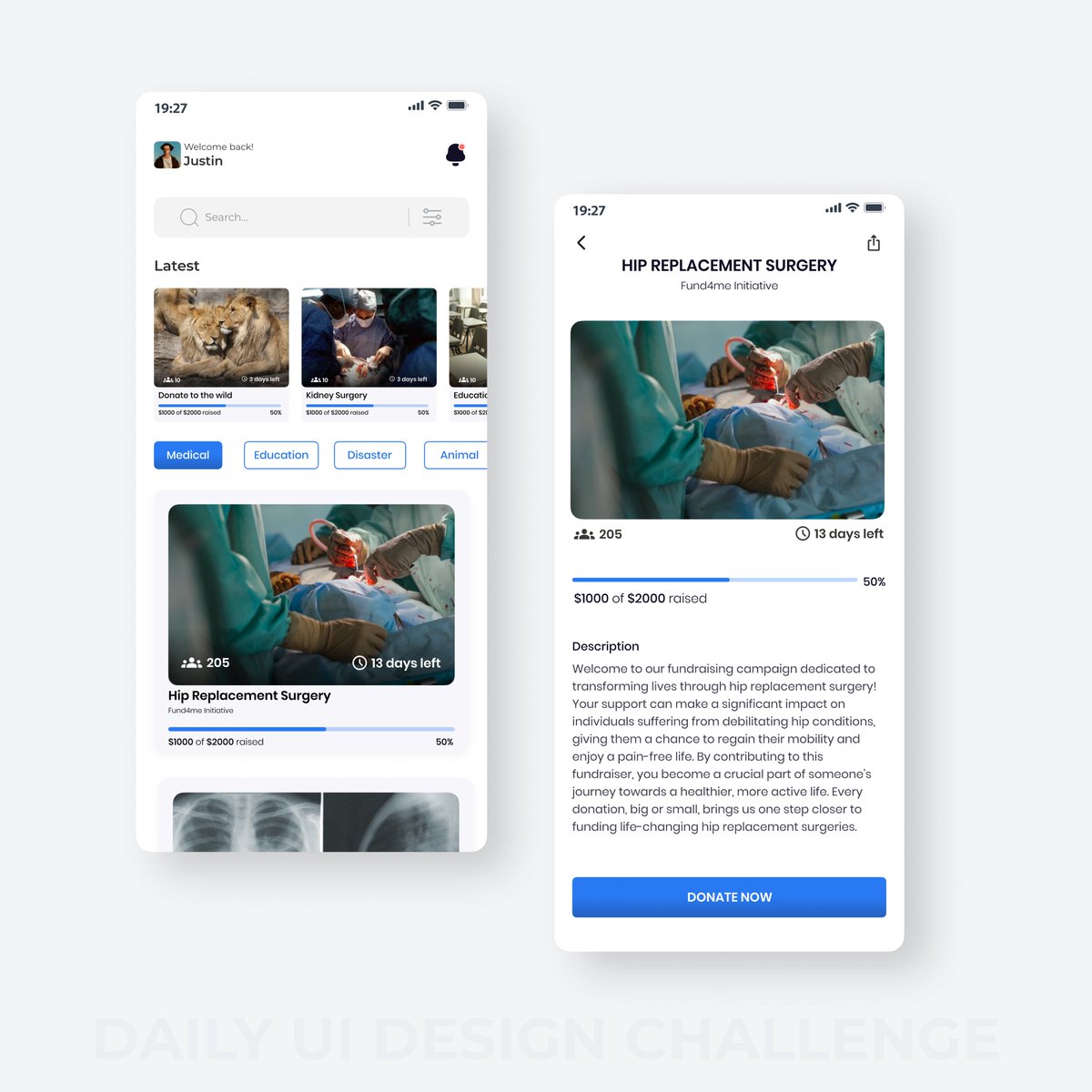deyemidoyen's tweet photo. Daily UI Design Challenge - today’s task was to design a screen for a social impact app.
Kindly share your feedback in the comments section 🙏🏾
https://t.co/pDKX5ojsAa
#socialimpactapp #uidesign #uidesigner #uiux #uidailychallenge #donationapp #charityapp https://t.co/UacyWpmiVs