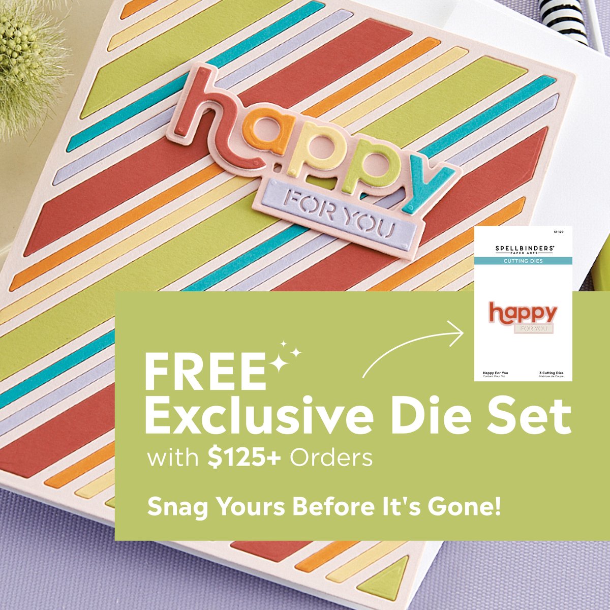 Spellbinders's tweet photo. Elevate your cardmaking game with this exclusive FREE Die Set when you spend $125+ on your order! 🎉
Shop now 🔗https://t.co/fsBU0bqJ2k
#neverstopmaking #papercraft #cardmaking https://t.co/TkqRjzMvEk