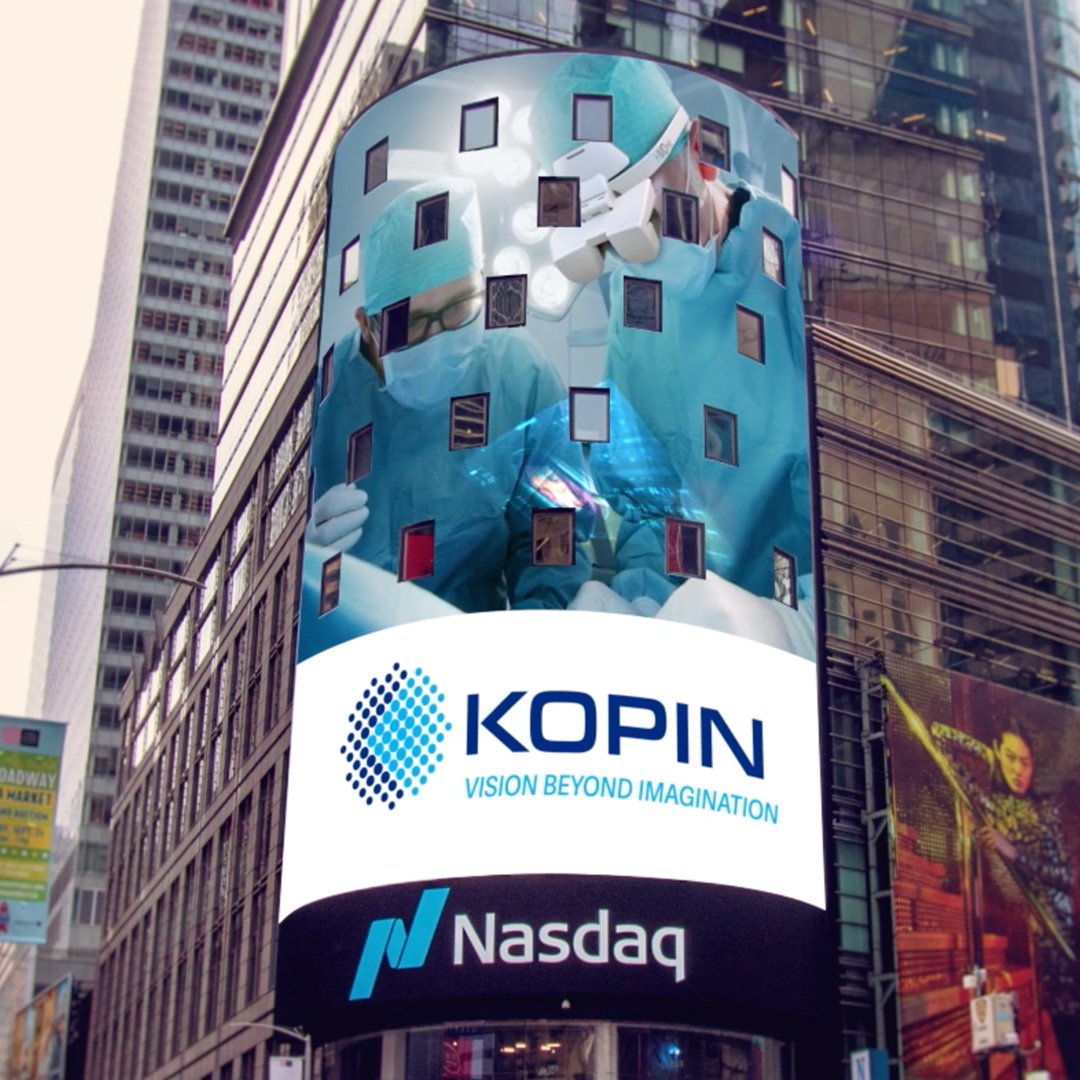 Congratulations to our client @Kopin for ringing the closing bell at Nasdaq today. We’ve worked with Kopin to develop their new brand identity, logo, and website—all leading up to today’s spectacular unveiling in Times Square.