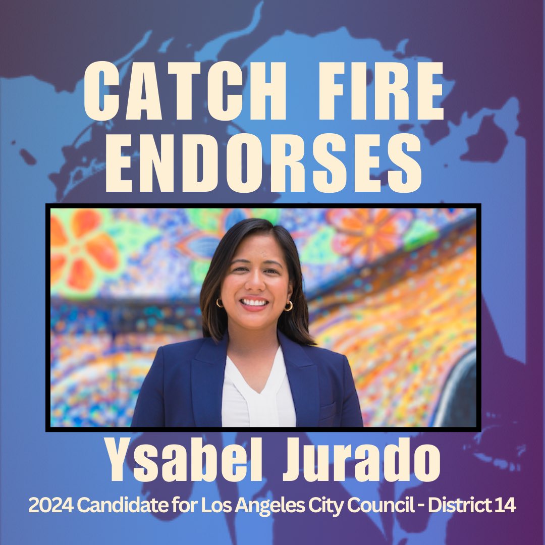 Thrilled to receive the endorsement of @catchfiremvmt.🔥Together we’re building power from the bottom up and blazing a transformative, people-first trail in CD14 that ripples across the city, the state, and the nation. Join us: 💰Bit.ly/cd14volunteer ✊🏽bit.ly/ysabel2024