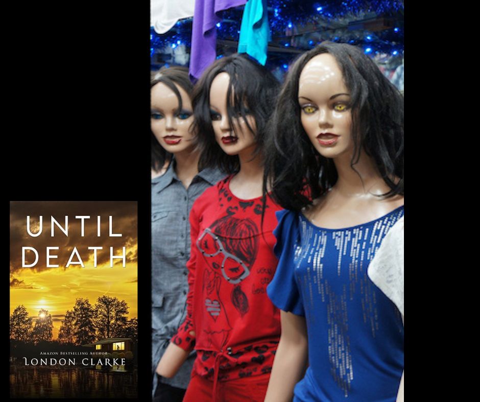 londonclarke2's tweet photo. What is so unsettling about a mannequin? They can be tolerable in a brightly lit store. But how about in your house? Moving from one place to another? #UntilDeath https://t.co/au6JMNMa88 #creepymannequins https://t.co/BWmDF28qGF