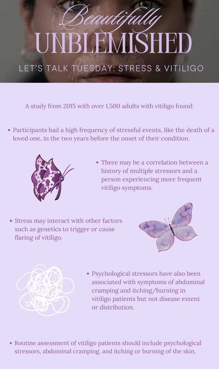 Hello BUVSG community! We are starting a new segment called Let’s Talk  Tuesday. We will be sharing scientific information on Vitiligo including  treatments, fun facts, and the latest research findings every Tuesday.  Let us know what topics we should cover next! 💜#BUVSG