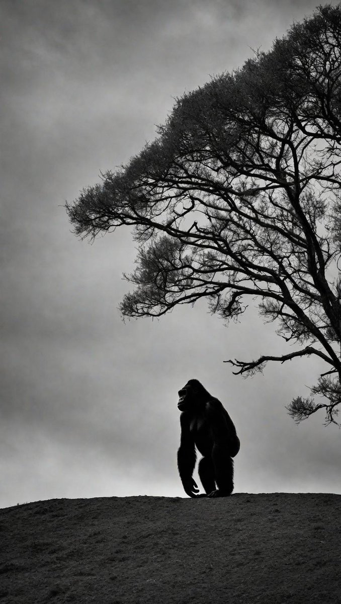 jdhmakes's tweet photo. @creacas_ai January 16 Silhouettes #aiart #januaryaichallenge -- #visualelectric struggled with this one, the combo of an unrealistic image (ape w/ hat) and realistic 'mood' was too much.
SAUCE: a silhouette of a gorilla in a hat standing on top of a hill https://t.co/cwmp54xDpB