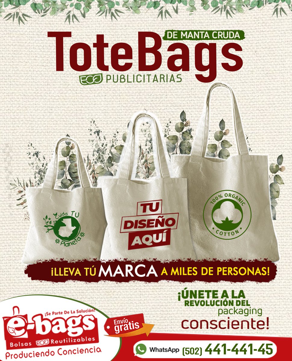 ecobolsa502's tweet photo. Los tiempos cambian y nuestros productos también,
te presentamos nuestras ToteBags Eco-Publicitarias 🌱,
ideales para impulsar tu emprendimiento o evento este 2024.

REUSA- REDUCE -RECICLA

Buscas alguno de nuestros productos,
pidelo a nuestro Whatsapp!.
https://t.co/Awl9pvRD6q https://t.co/iKVrK2tWqi