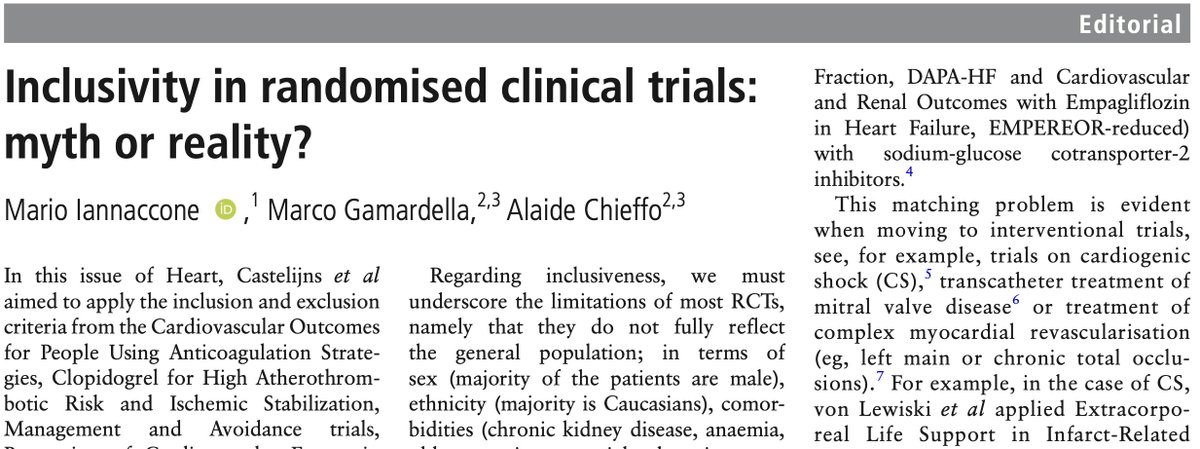 marioiancardio's tweet photo. Which is the real generalizability of RCT in clinical practice? @alaide_chief @ marco gamardella
#RCT #Inclusivity #Realworldpractice
Heart. 2024 Jan 10:heartjnl-2023-323703 https://t.co/Cjrft7nOS1