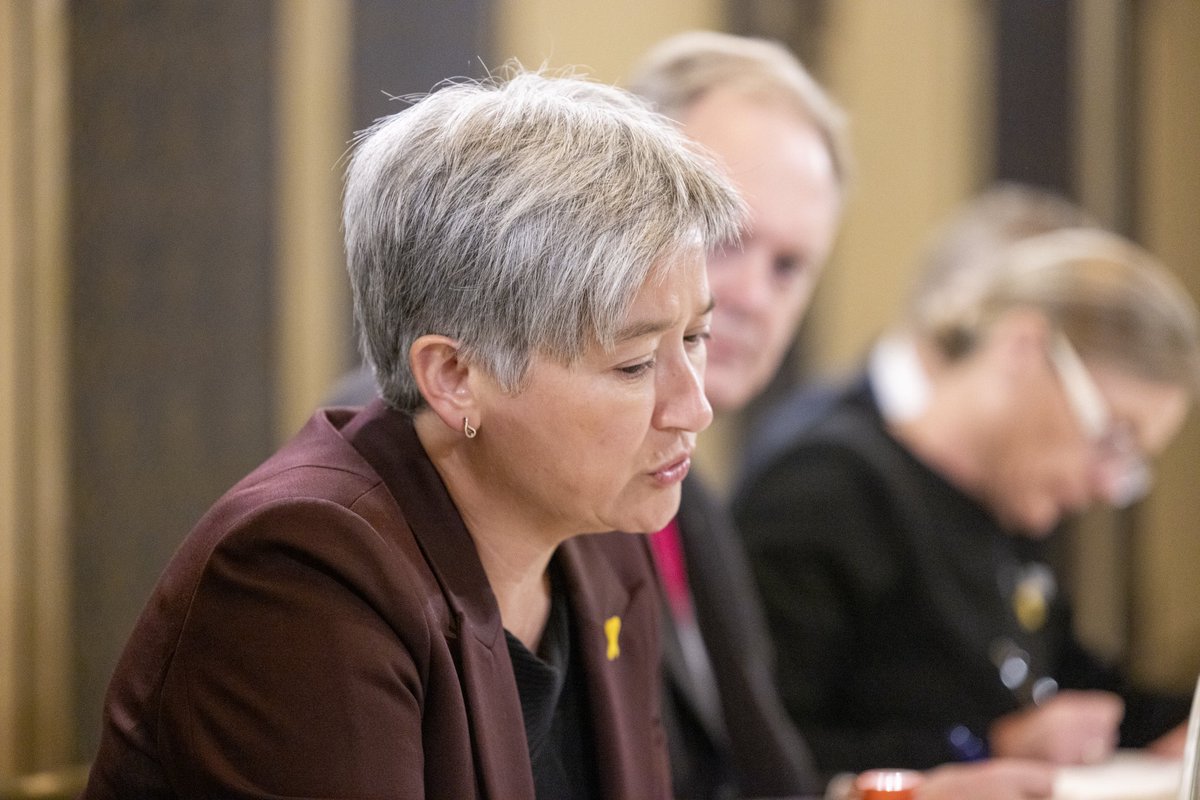 SenatorWong's tweet photo. Tonight I met with Chair of the Civil Commission on October 7 Crimes by Hamas Against Women and Children, Dr Elkayam-Levy. 

Australia condemns Hamas’ use of sexual violence as a weapon to maximise terror and fear. https://t.co/rY2RfFDXCf