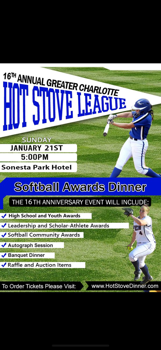 TatumMartin02's tweet photo. I am honored to be nominated as a finalist for the Greater Charlotte Hot Stove League Softball Banquet. @HotStoveDinner @SCSportsReport @eastlincolnsb @BanditsNc @TripleCrownBSG https://t.co/7BiVVfSYjZ