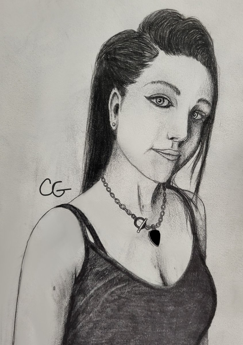 Amy Lee of @evanescence Drawn in pencil, with digital clean-up.