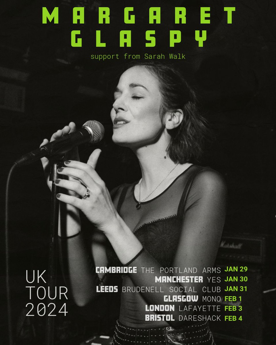 Absolutely thrilled to be heading back across the pond to join Margaret Glaspy on her upcoming UK Tour. Tickets selling fast, grab them now! margaretglaspy.com/tour