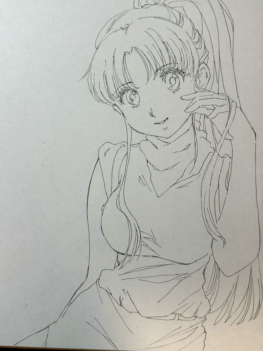 朝活。今日子さん 色塗り、仕上げは週末かな  #美少女パラダイス