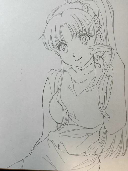 朝活。今日子さん 色塗り、仕上げは週末かな  #美少女パラダイス