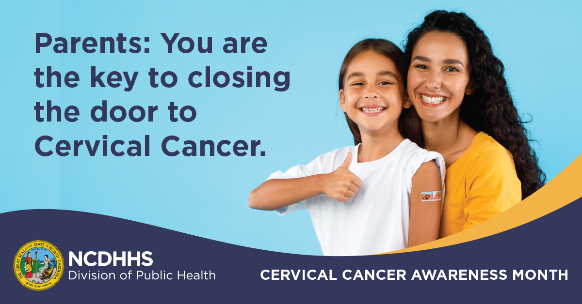 ncdhhs's tweet image. Parents: You are the key to closing the door on #CervicalCancer

Watch this video from the @HPVRoundtable “HPV Vaccinations: 9 Benefits to starting at age 9” on the importance of #HPVvax: youtube.com/watch?v=hCpNJ1…