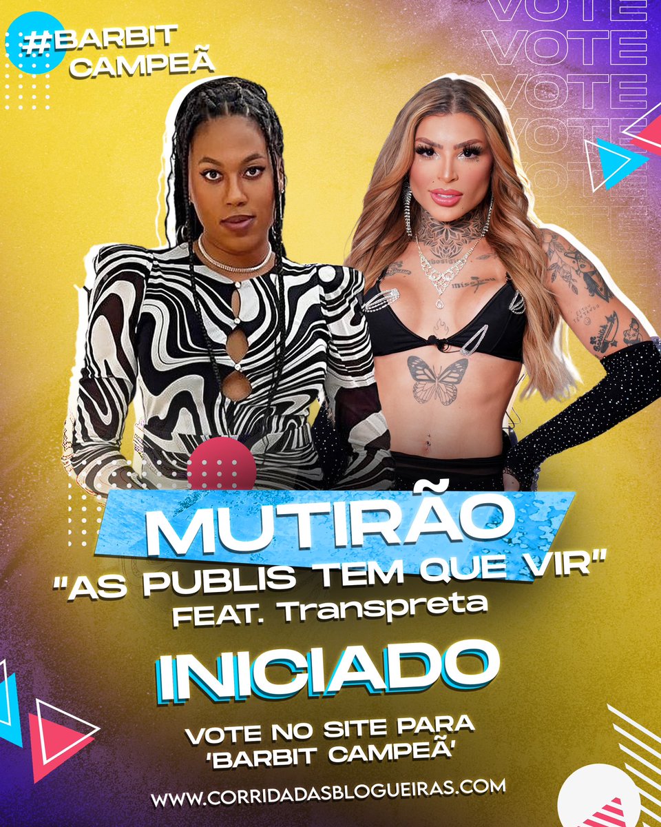 barbitrss's tweet photo. 🏳️‍⚧️ MUTIRÃO FT @transpreta 🏳️‍⚧️

🏆 O VOTO É PRA VENCER! VOTE BARBIT 🏆

🤍 A CADA 10 VOTOS COMENTE UM EMOJI AQUI 🤍

🗳️ https://t.co/EUweZCTBgd 🗳️

#teambarbit #corridadasblogueiras5 #barbit #cdb5 https://t.co/cHFtQOqLi2