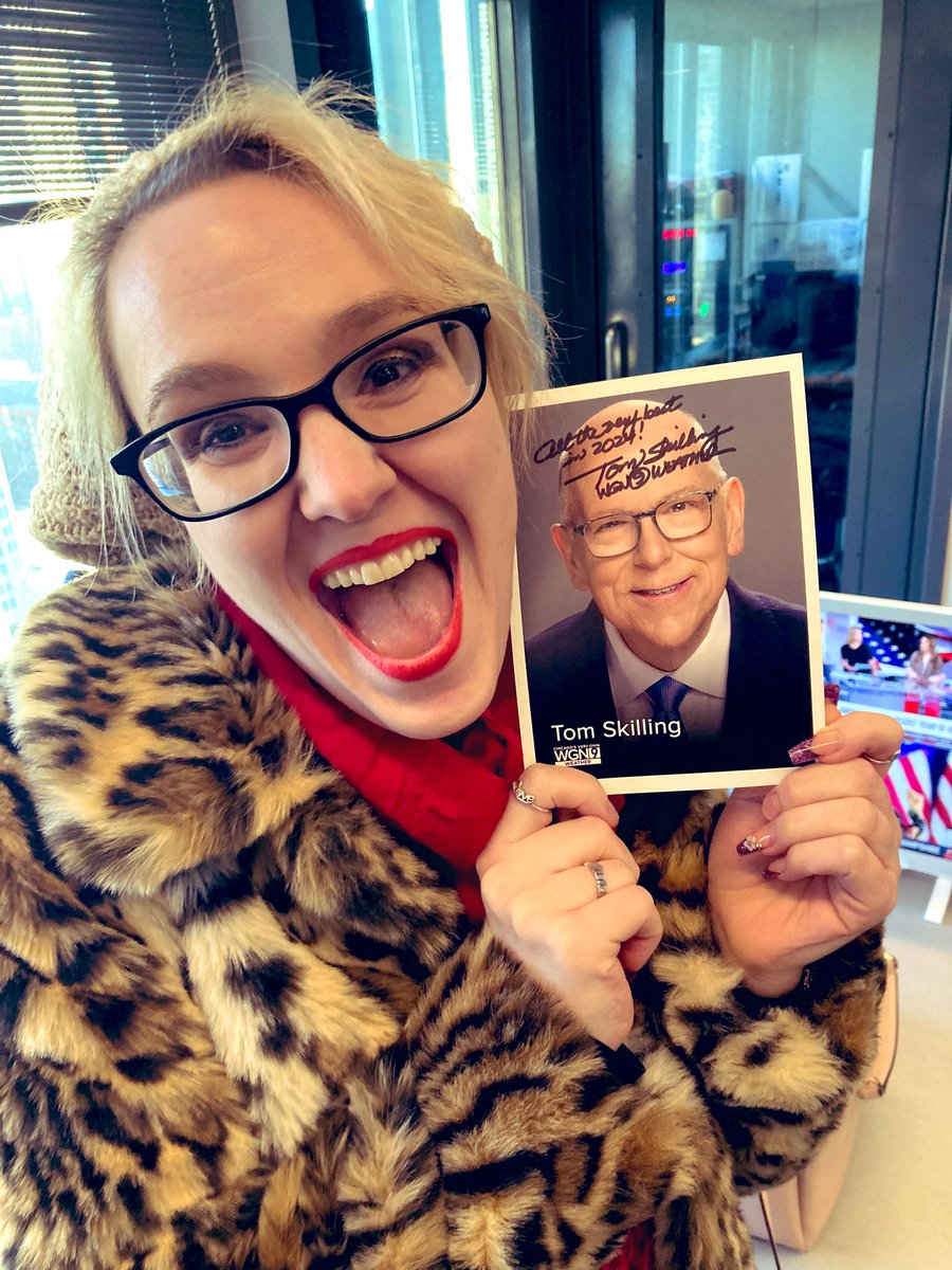 radioraines's tweet photo. Day made. I won a signed @Skilling photo in our newsroom meeting today. 
I have the best work family. #WGNRadio @billyweather https://t.co/3wIc4vjAaH