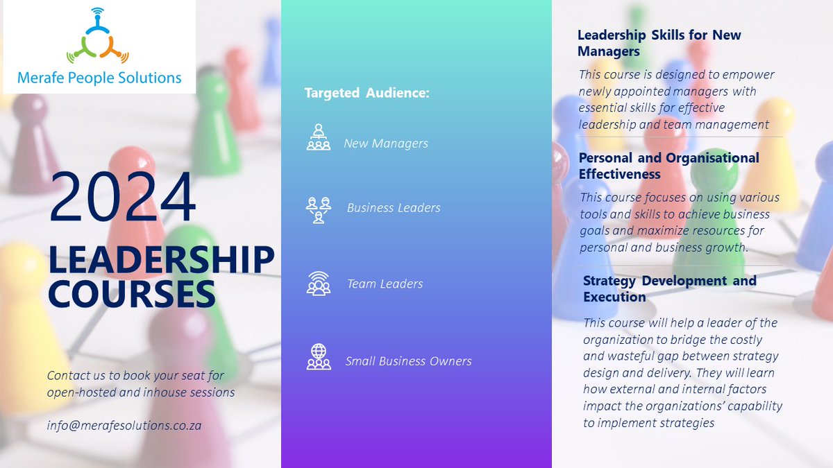 Welcome to an exciting year of growth, development, and learning! Our diverse range of training programs aims to equip you with the tools and insights necessary to navigate challenges and seize opportunities.
#BusinessGrowth #training #BusinessStrategy #Leadership