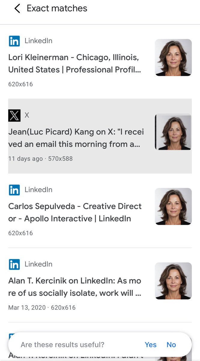 TylerGoepfert's tweet photo. @jeandrawsstuff Just got the same “personalized” headhunter email as you. Strangest part for me was the human face and unabashed use of AI. We’re heading into an interesting future for sure. (Found your post by Google image search of her face). https://t.co/iKAfomU94U