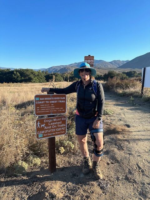 sdrvc's tweet image. Coast to Crest Challenger Lori Calabrese.

#C2CChallenge #SDRVC #SDRP #SanDieguitoRiverPark #SanDiego #SanDiegoCounty #SoCal #California #NorthCountySanDiego #NorthCounty #LakeHodges #BernardoMountain #DelDiosGorge #SanDieguitoLagoon #VolcanMountain