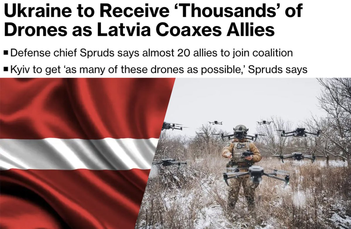 7Ukraine's tweet photo. 🇱🇻Latvia is creating a “UAV” coalition from almost 20 countries to transfer thousands of drones to the Ukrainian Armed Forces, - the country’s defense minister. https://t.co/gUEFSPSyIZ