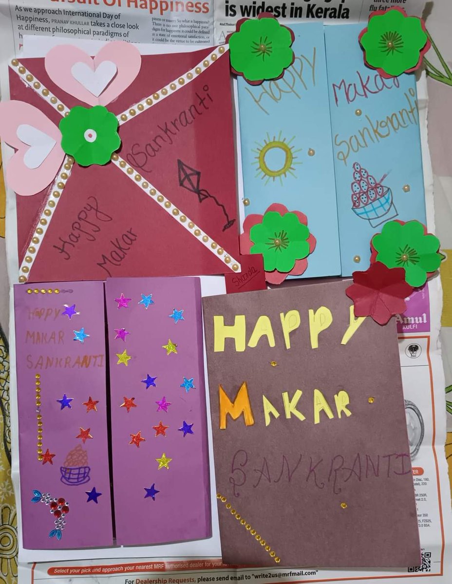 ashutosh27shank's tweet photo. Makar Sankranti Celebration with students at Yamuna Khadar, Mayur Vihar Ph I Delhi. Students made awesome drawings, greetings, craft on the Makar Sankranti theme. Til Special items and snacks were distributed to all students.
Thank you dear students for awesome hand made gifts 🌺 https://t.co/UZYmtyawjq