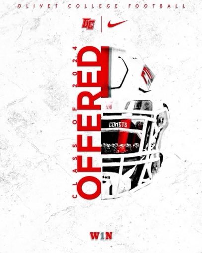 20mac_'s tweet photo. Blessed to receive an offer from olivet! @CoachHunterP @UOlivetfootball #GoComets https://t.co/f6OdnJi0KN