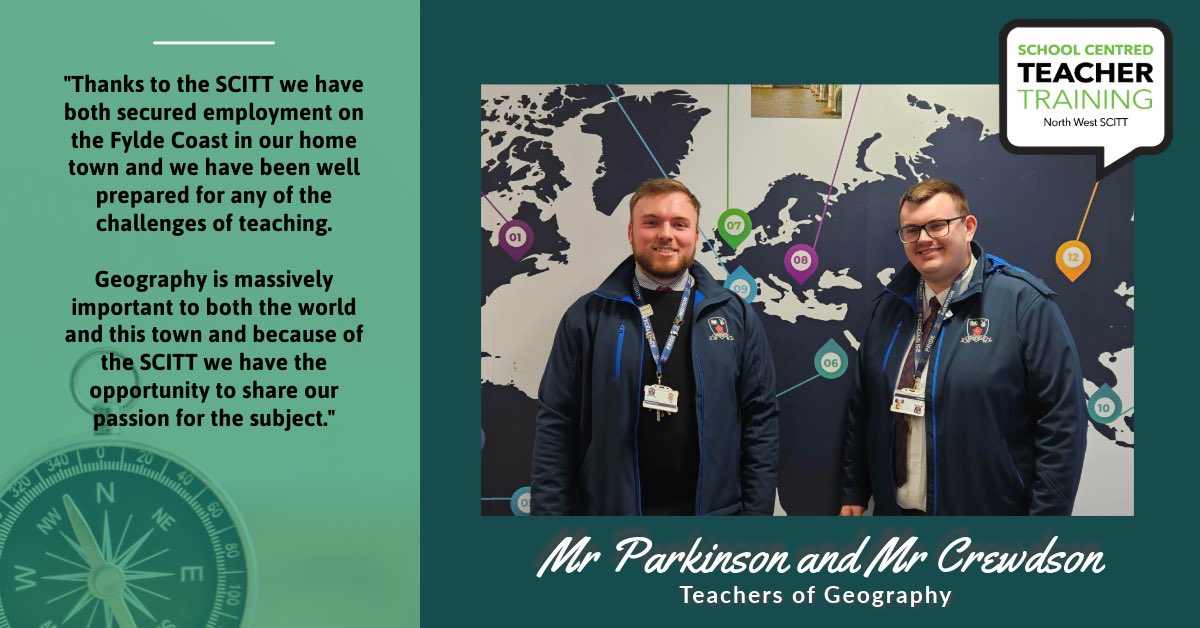 🌏🗺️ Two of the most passionate #geography teachers you could ever meet!
#Graduates of North West SCITT
So proud of them 🌟
✅ local training for local people
✅ placements close to home
✅ 100% employment rates
✅ happy, healthy teachers for our children 
<a href="/Ambition_Inst/">Ambition Institute</a>
