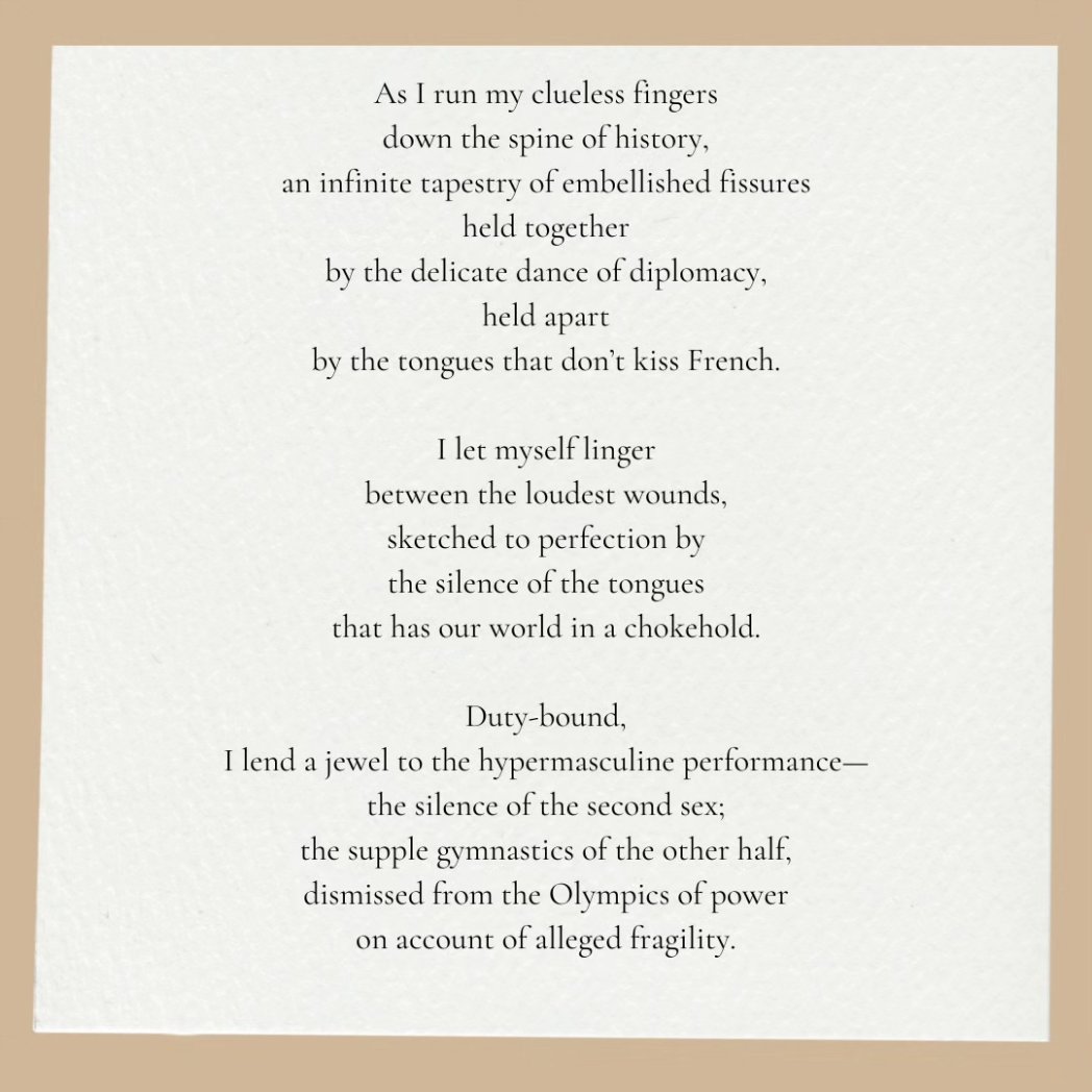 parn33tkaur's tweet photo. Do you want to see more women in diplomacy?
Me : *ends up writing a poem about  it* https://t.co/OyUI5bpkGh