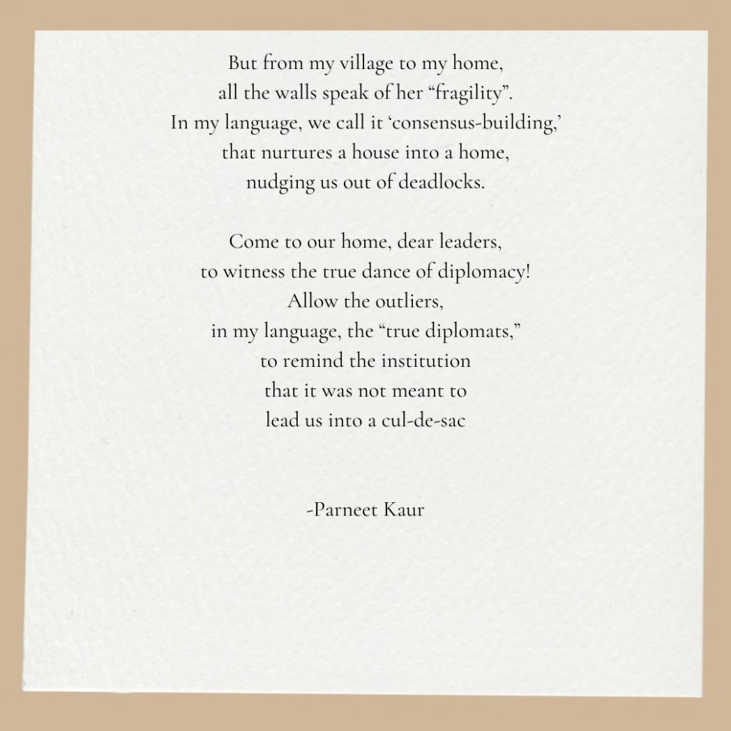 parn33tkaur's tweet photo. Do you want to see more women in diplomacy?
Me : *ends up writing a poem about  it* https://t.co/OyUI5bpkGh