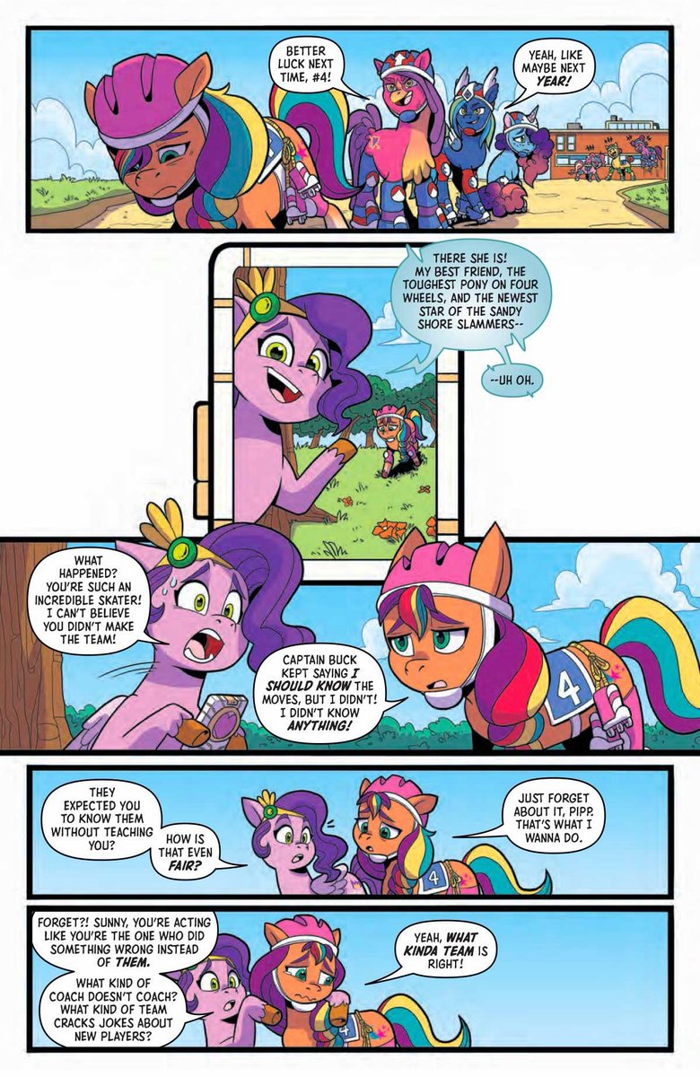 More preview pages for issue 1 of Kenbucky Roller Derby comic miniseries WERE REVEALED! Found at Major Spoilers website. Release date of the full comic: January 17 Link: majorspoilers.com/2024/01/16/pre… #mylittlepony #mlpg5 #mlptellyourtale #sunnystarscout #pipppetals #mistybrightdawn
