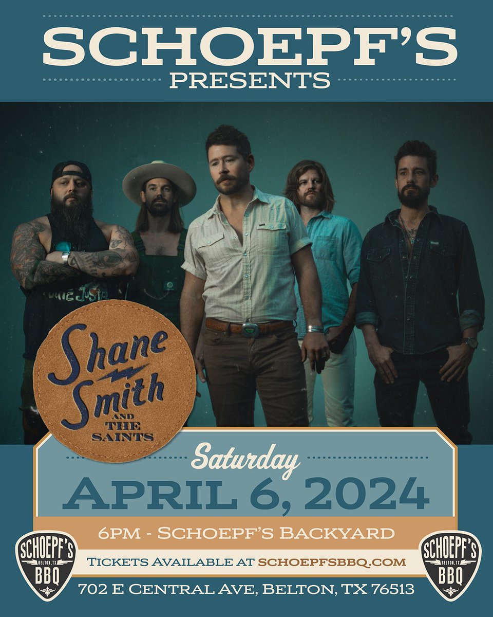 JUST ANNOUNCED! 👊April 6th in Belton, TX at Schoepf's BBQ! 

Come eat some grub and dance with us! 🔥

Get tickets here: found.ee/SchoepfsBBQ